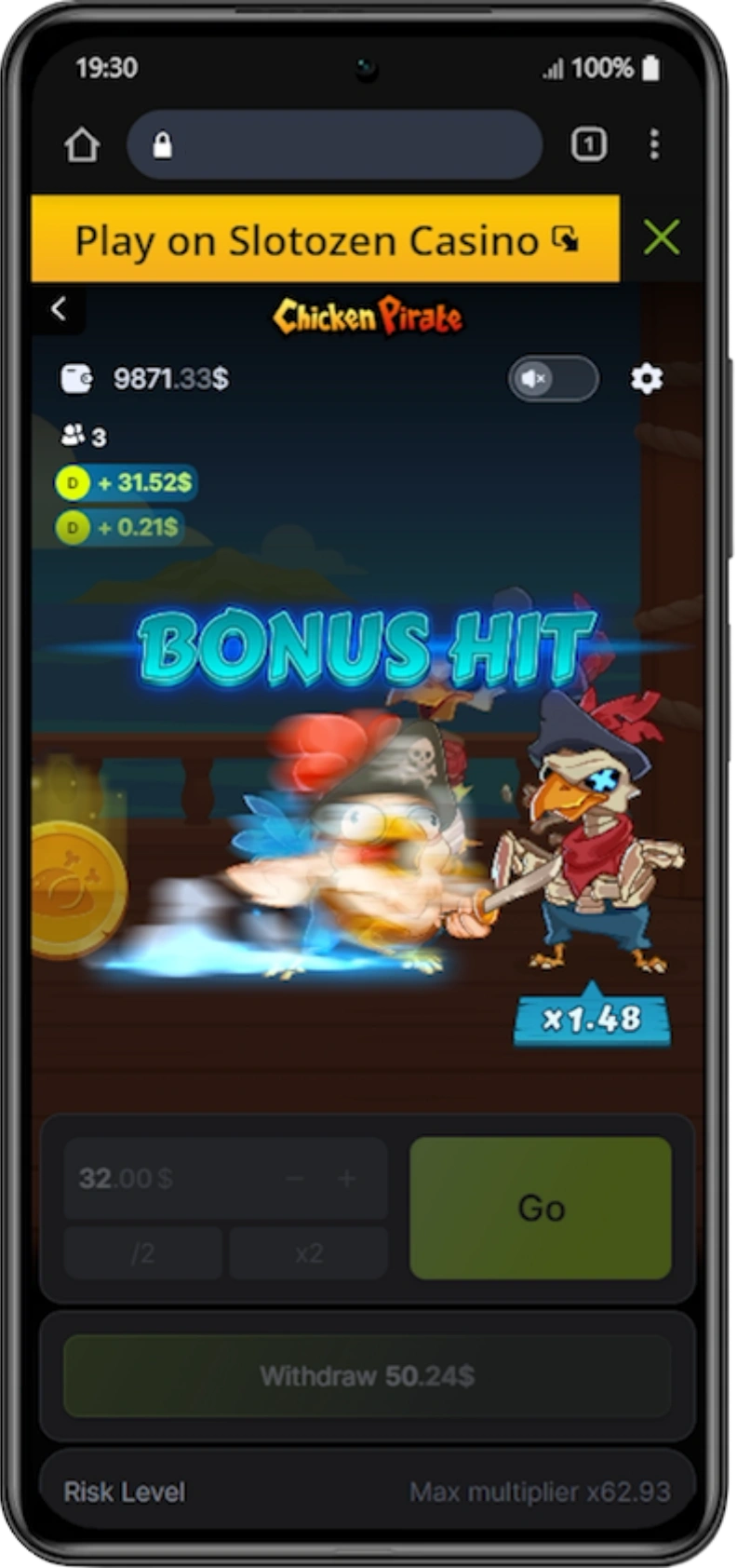 Chicken Pirate bonus feature play
